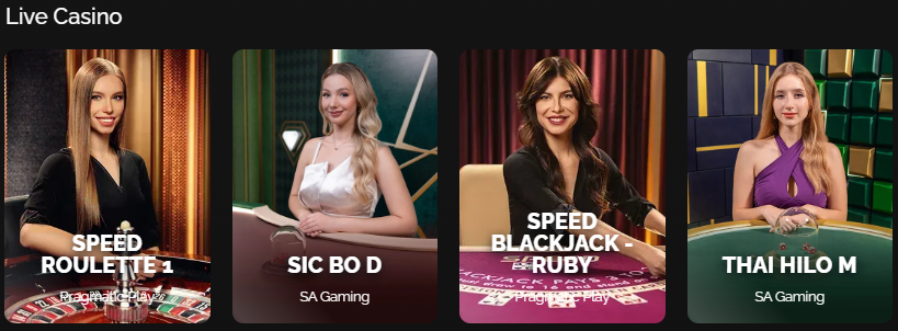 Cassino ao vivo do VinceVegas
